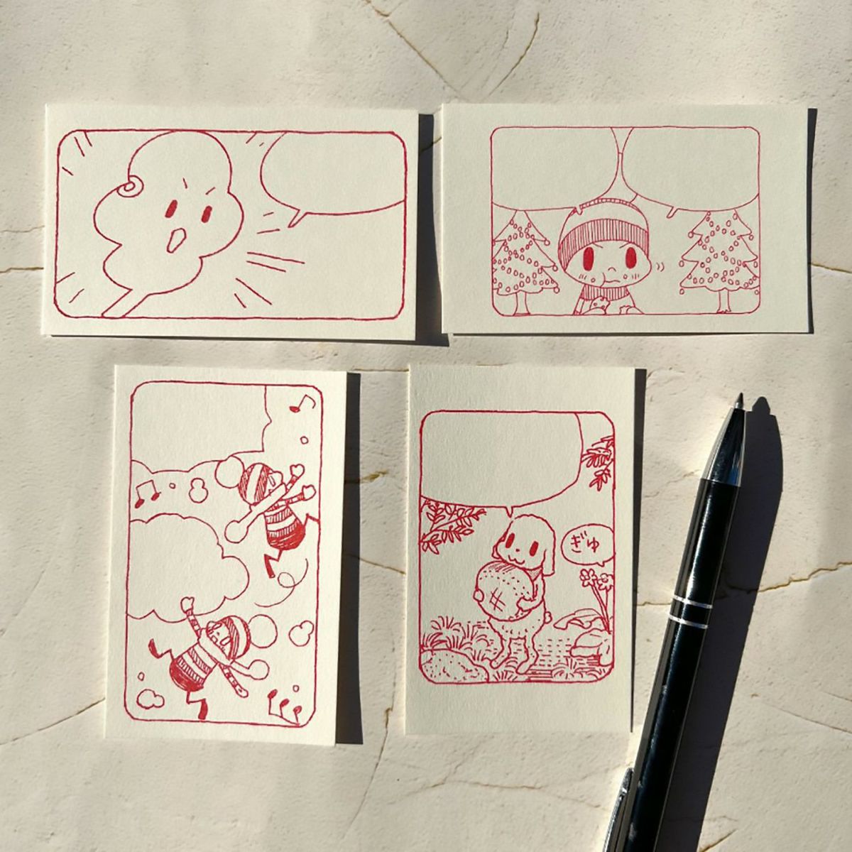 オチビサン ふきだしメッセージカードセット&ミニ封筒セット