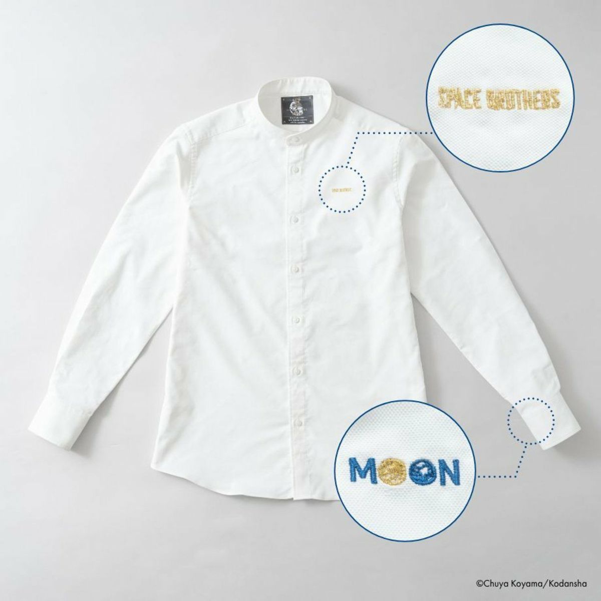 宇宙兄弟【MOONWORKシリーズ】金ピカシャツ バンドカラー